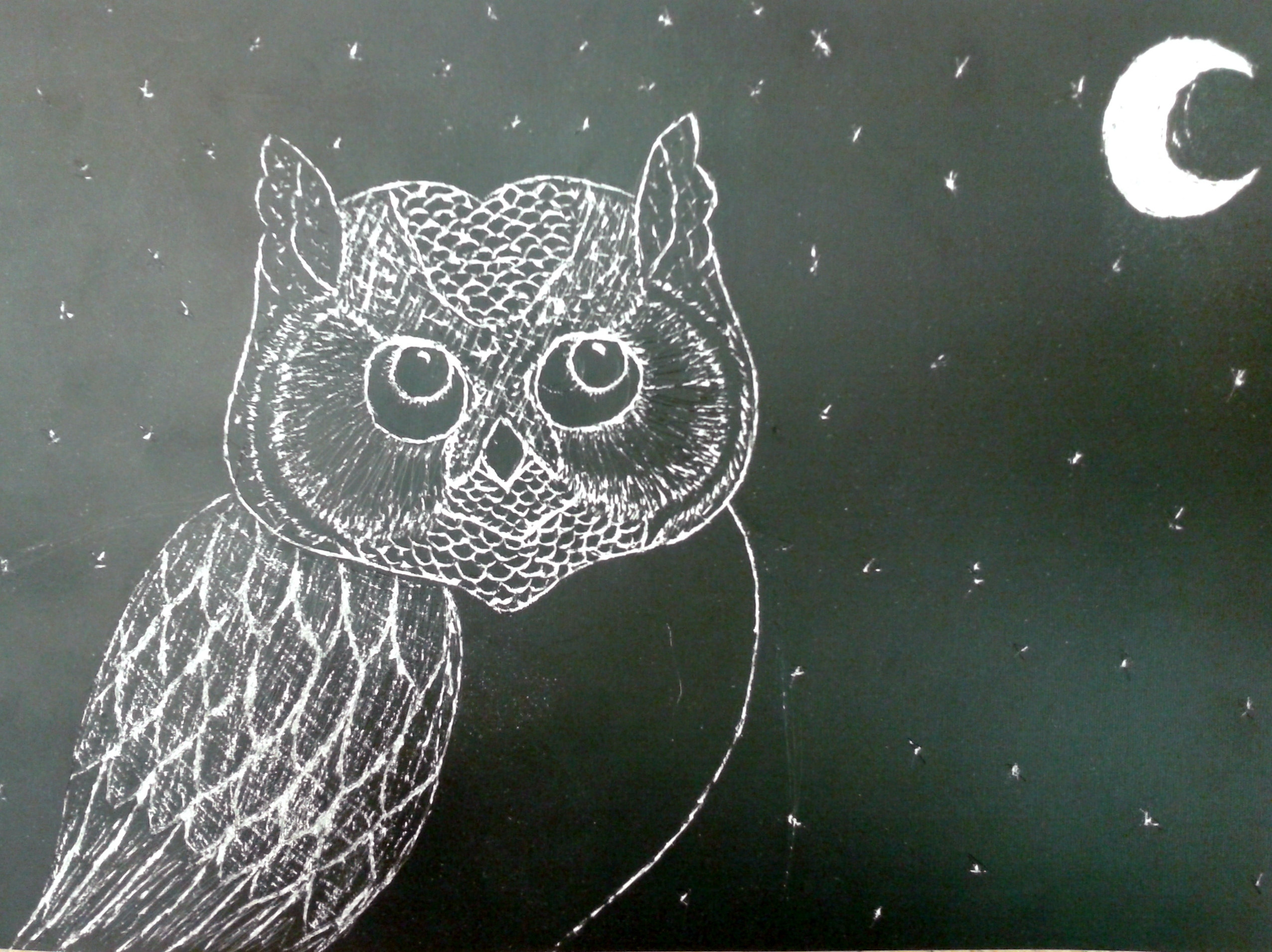 Owl Scratch Art