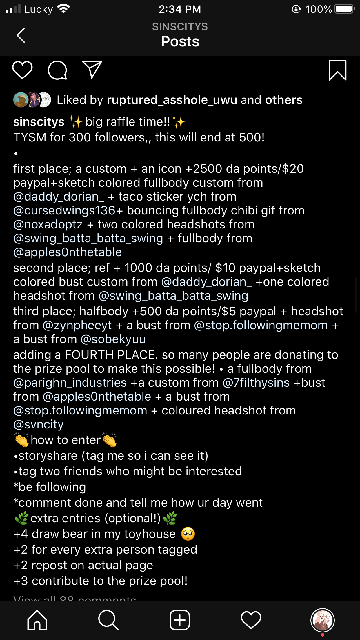 HUGE INSTAGRAM RAFFLE by 66Modus on DeviantArt