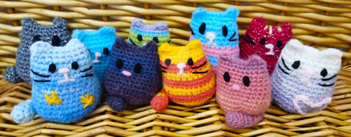 Crocheted cats