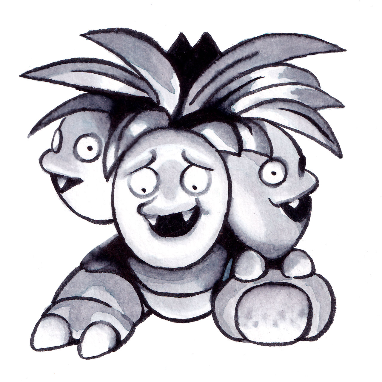 Exeggutor Color Pages Exeggutor Red/Blue Watercolour Ink by gabyswizo on DeviantArt