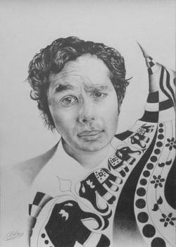 Kunal Nayyar - graphite and pencil white paper - 4