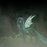 Chrysalis alone in the Everfree Forest