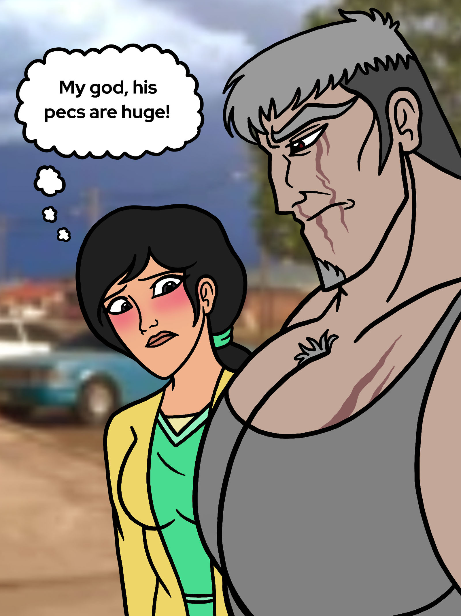 June Tfp TFP Fan Art: June Darby stares at Human Megs chest by PaintStroke203 on ...