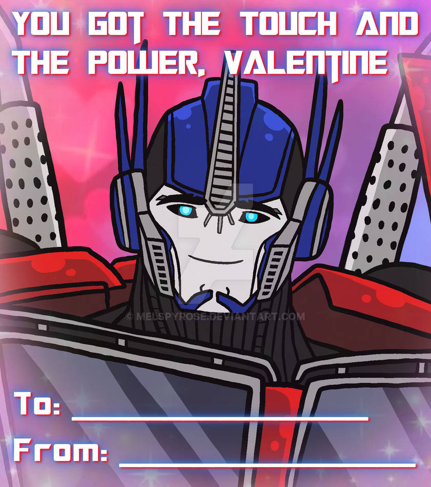 Valantine Prime TFP Optimus Prime Valentines Day Card by MelSpyRose on DeviantArt