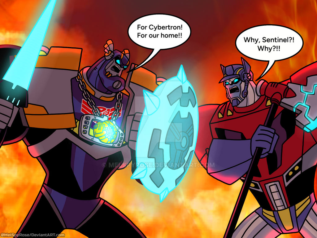 Optimus Prime vs Sentinel Prime by MelSpyRose on DeviantArt