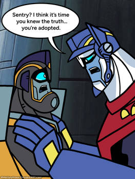 TFA Optimus tells Sentry that he*s adopted