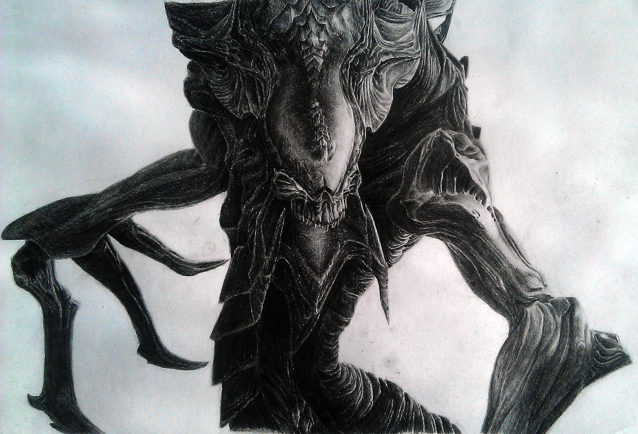 Hydralisk pencil drawing