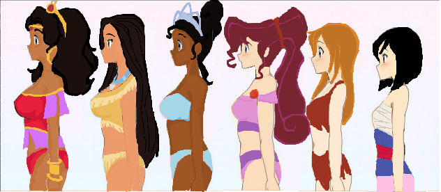 Disney 2D princess/girls Breast size.1995-2009. by fany88rousselove on  DeviantArt