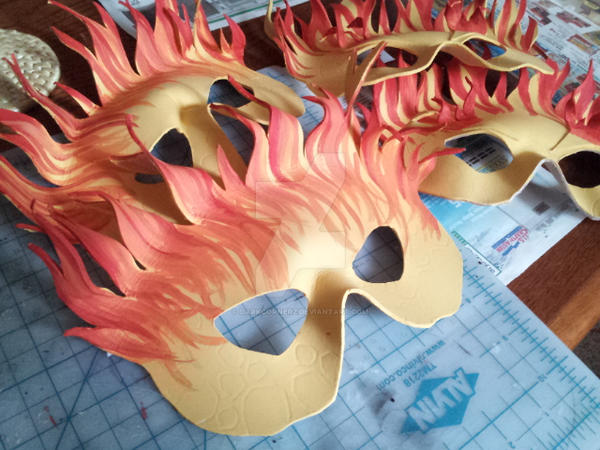Fire Elemental masks (in progress) by DarkCornerz on DeviantArt