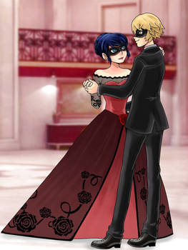 Commission | Adrien and Marinette Ball Dance