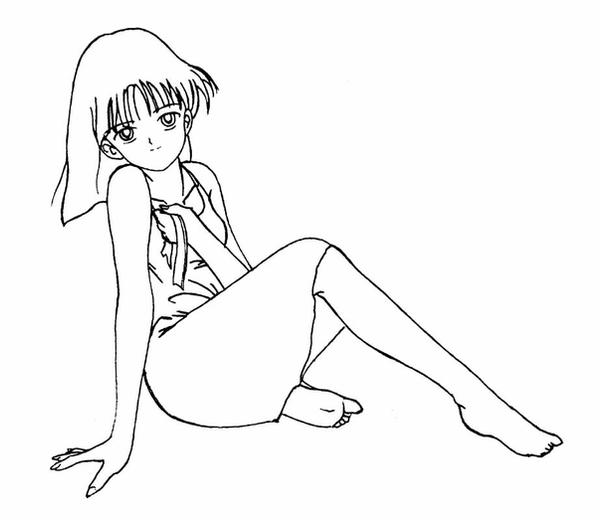 Sailor Saturn Line Art