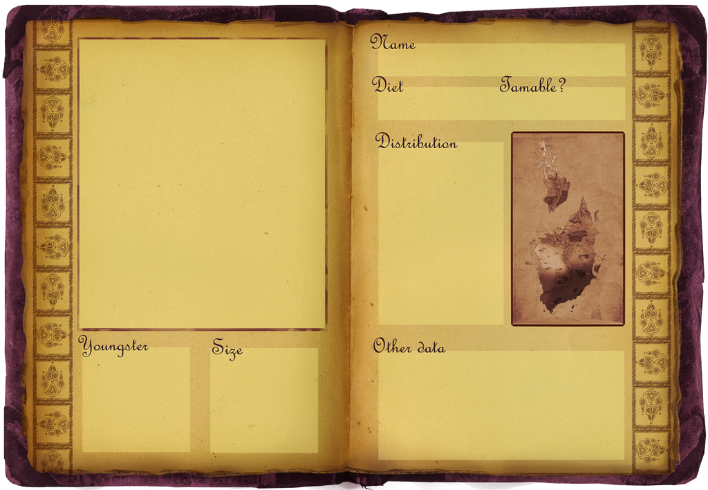 Bestiary Layout AE: Blank Bestiary Page by TheLionMedal on DeviantArt