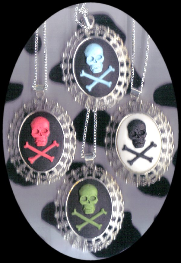 pirate skull cameo neon