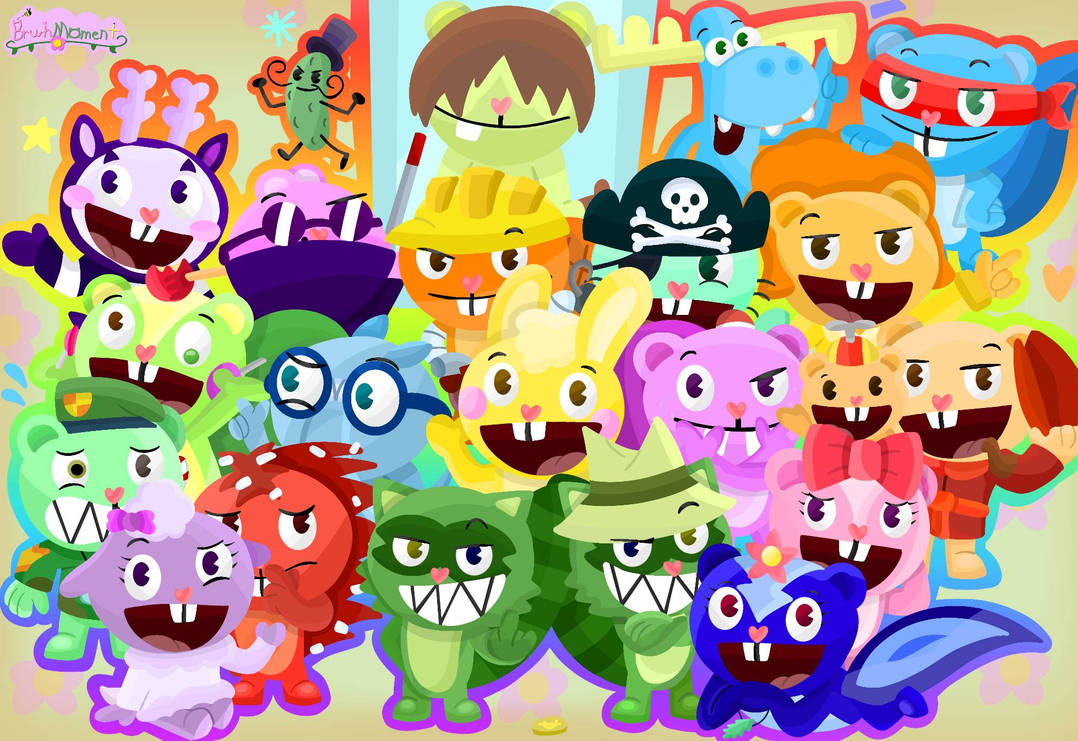 Happy Tree Friends (All Main Characters) by PinkPeashooter on DeviantArt