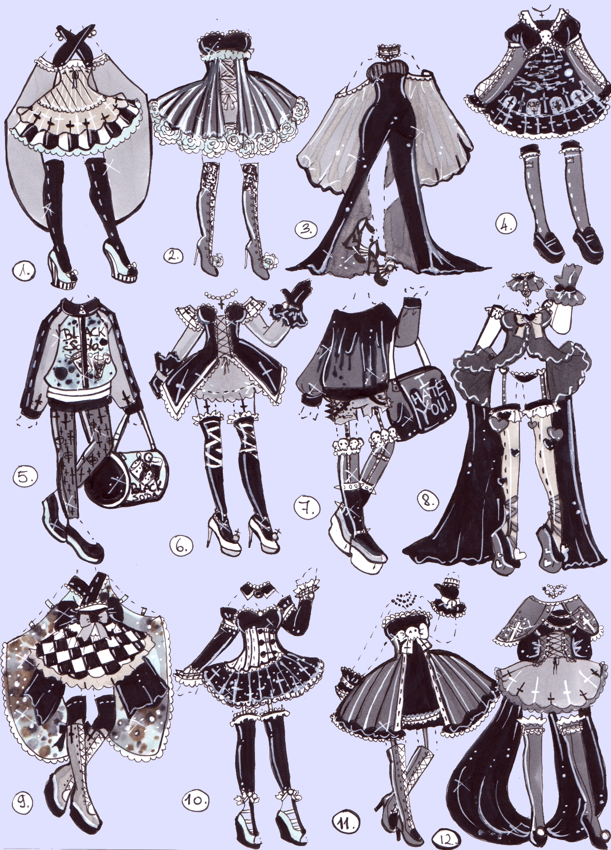 SOLD-Monochrome outfits