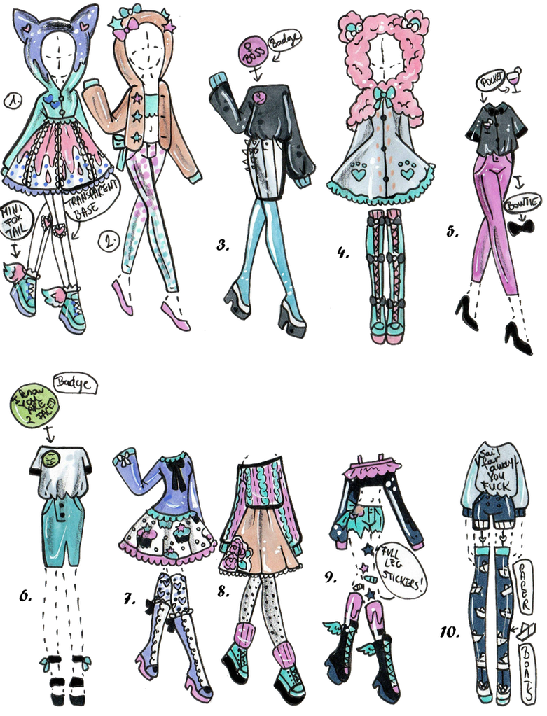 CLOSED- 10 pack of clothes by Guppie-Vibes on DeviantArt
