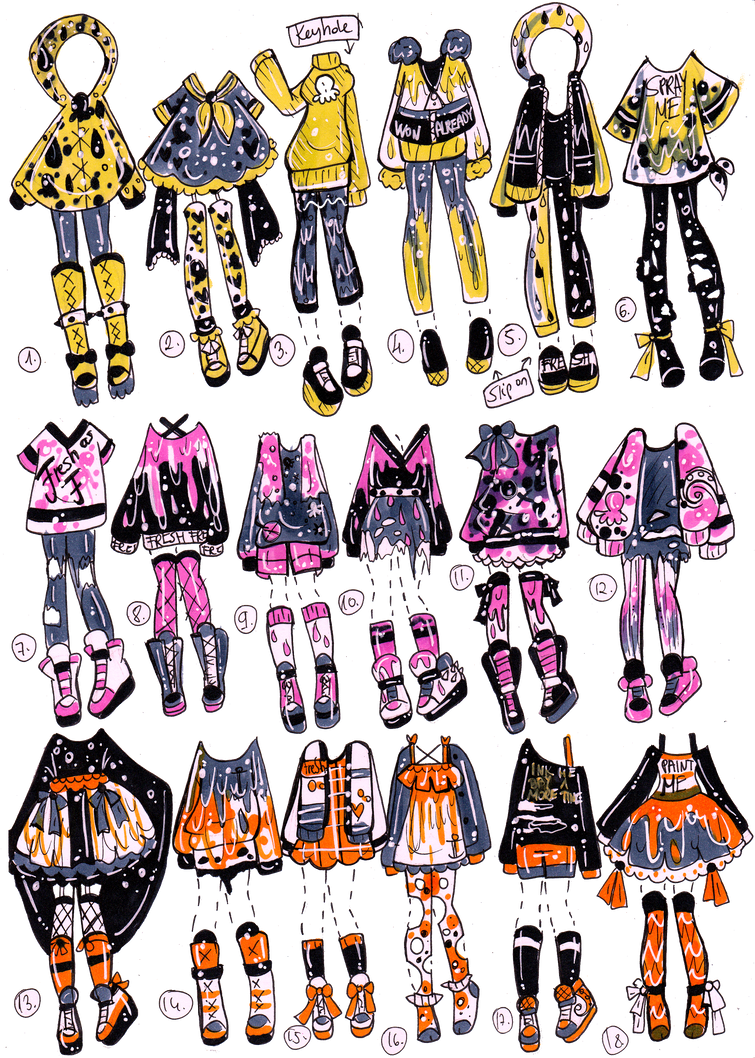 CLOSED-Splatoon inspo outfits by Guppie-Vibes on DeviantArt