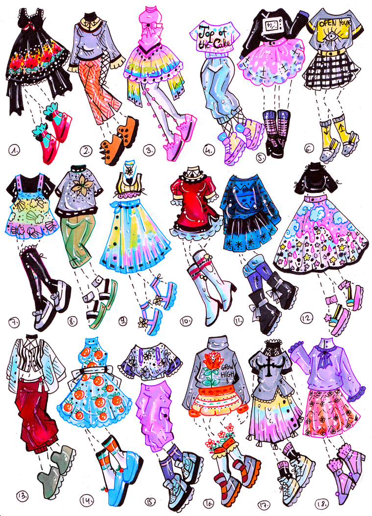 CLOSED- Outfits by Guppie-Vibes on DeviantArt