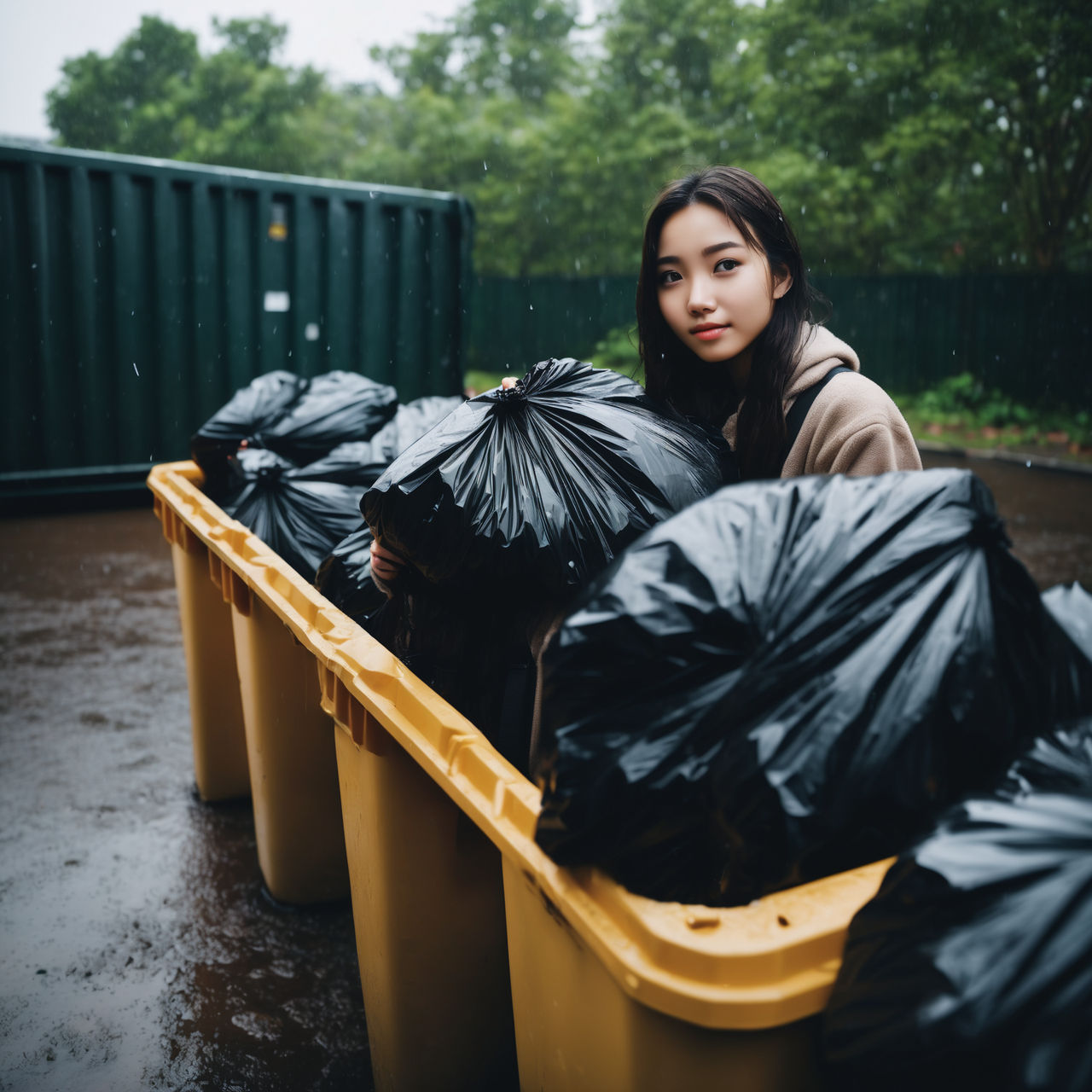 Girl in dumpster with trash bag 07 by gtbag on DeviantArt