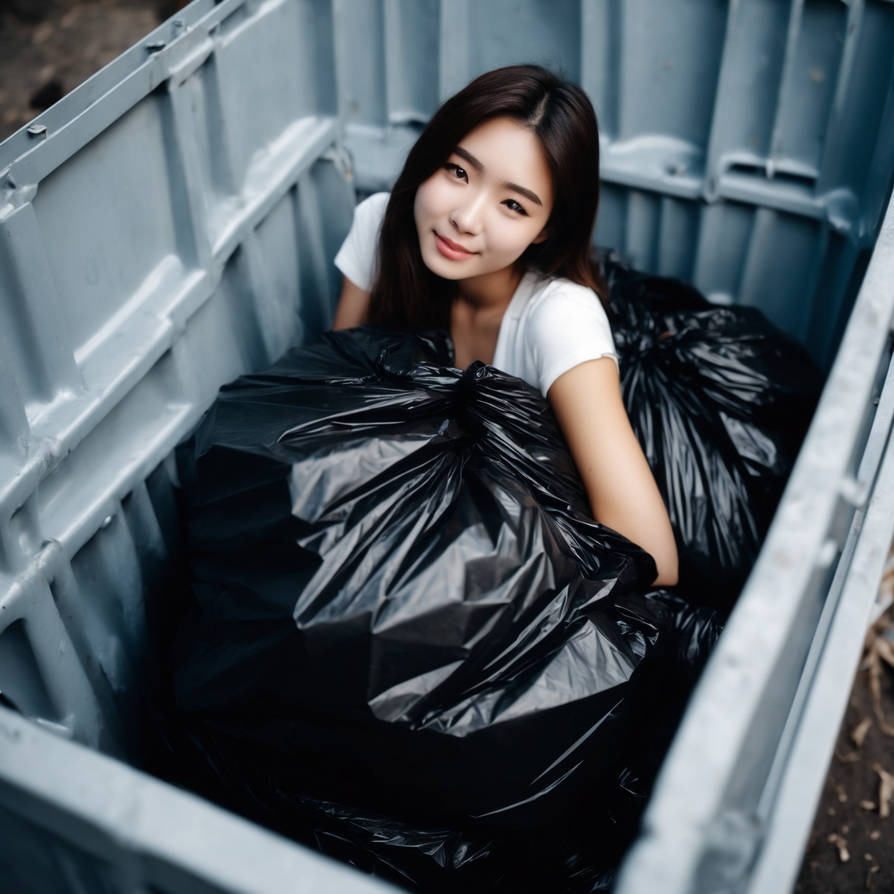 Girl in dumpster with trash bag 13 by gtbag on DeviantArt