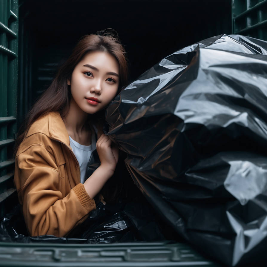 Girl in dumpster with trash bag 22 by gtbag on DeviantArt