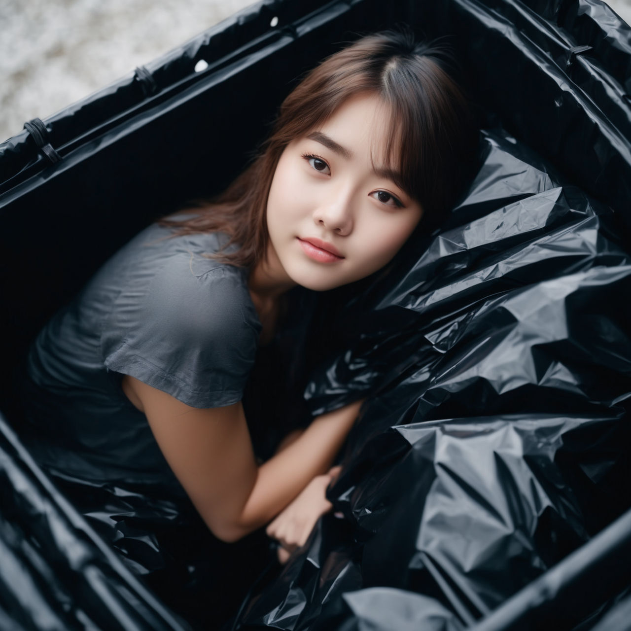 Girl in dumpster with trash bag 25 by gtbag on DeviantArt