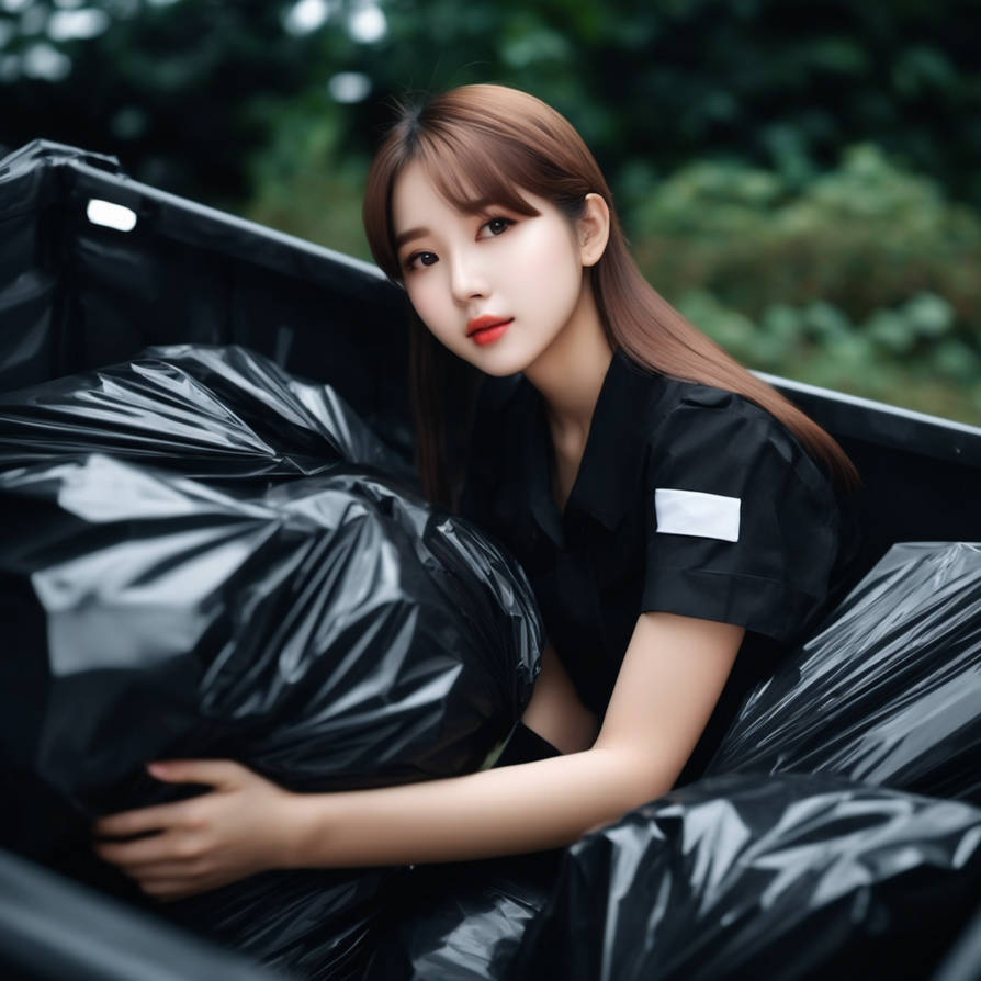 Girl in dumpster with trash bag 62 by gtbag on DeviantArt