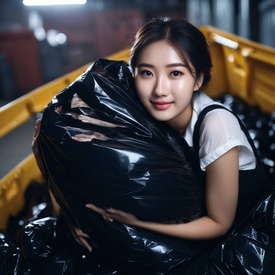 Girl in dumpster with trash bag 68 by gtbag on DeviantArt