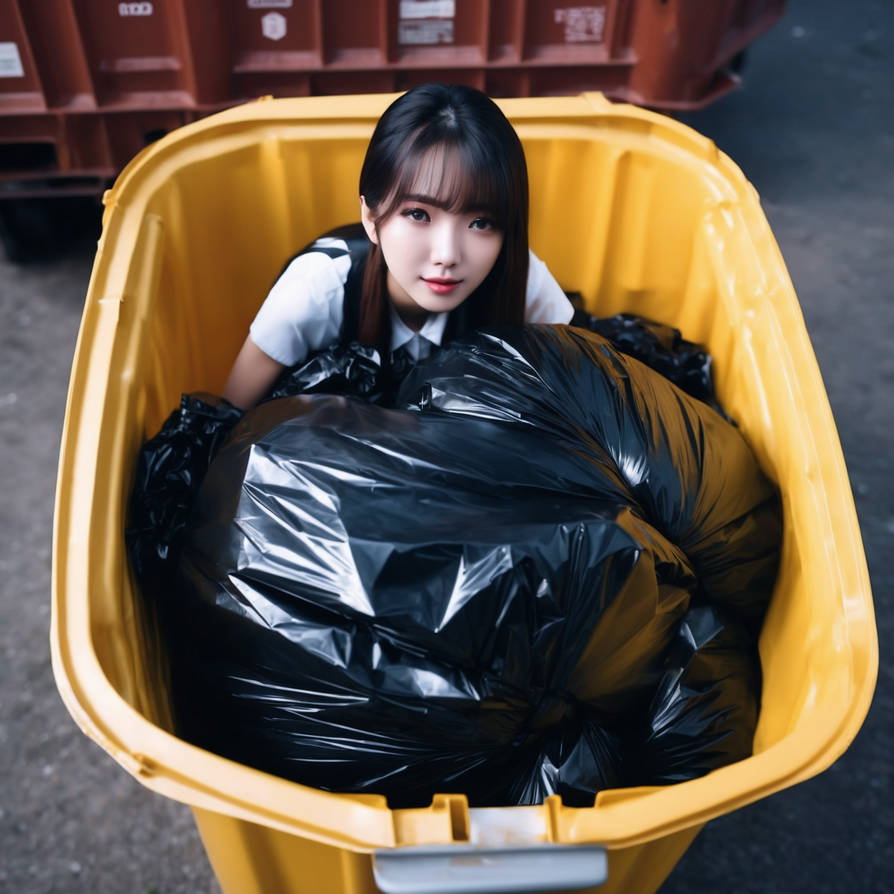 Girl in dumpster with trash bag 71 by gtbag on DeviantArt