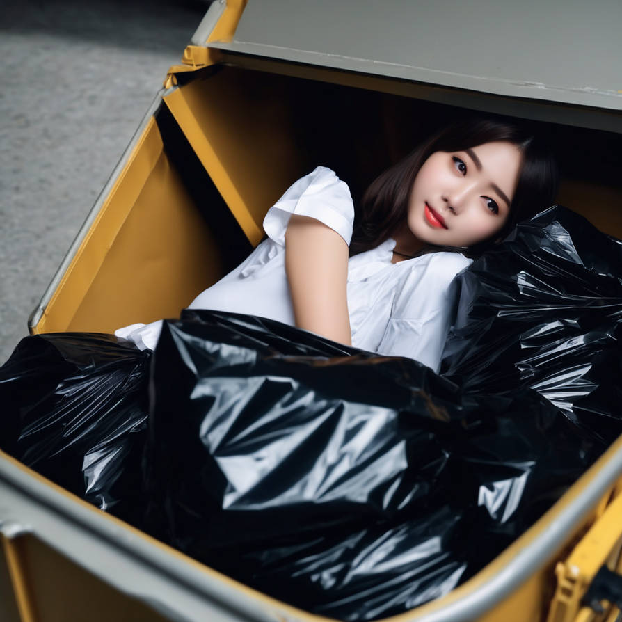 Girl in dumpster with trash bag 74 by gtbag on DeviantArt