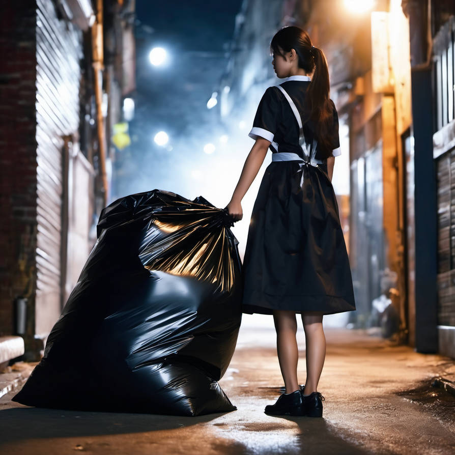 Girl takes out garbage outdoor 072 by gtbag on DeviantArt