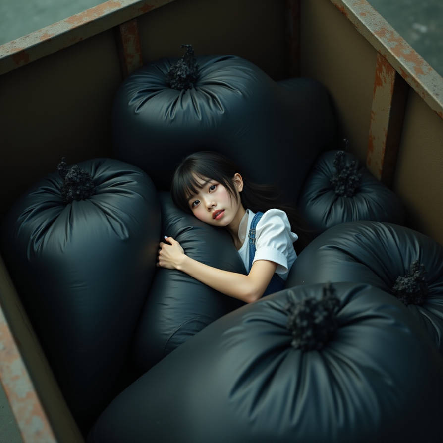 Girl in dumpster with trash bag 146 by gtbag on DeviantArt