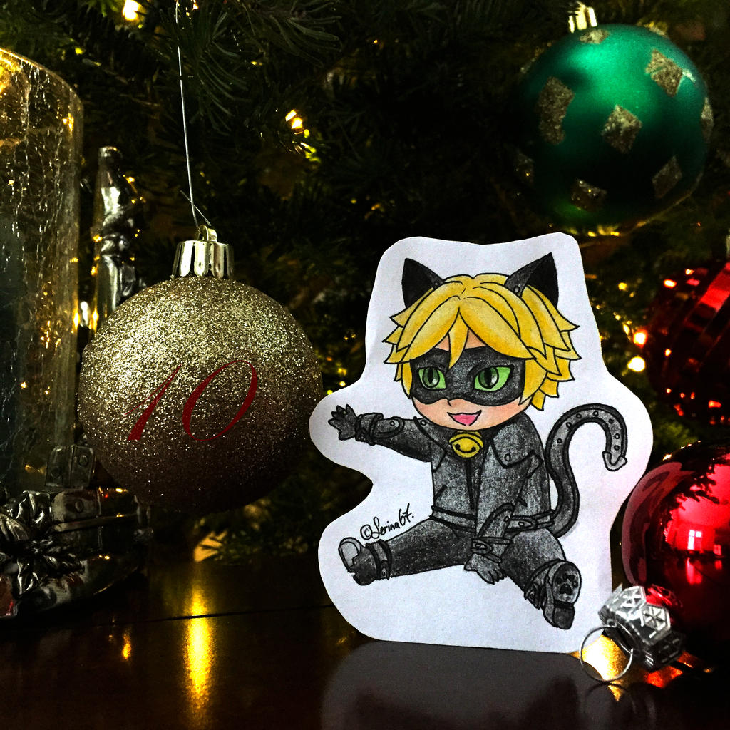 10 Days Left Till Christmas!! - Chat Noir chibi