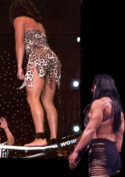 Jungle Grrrl and Chyna wrestling