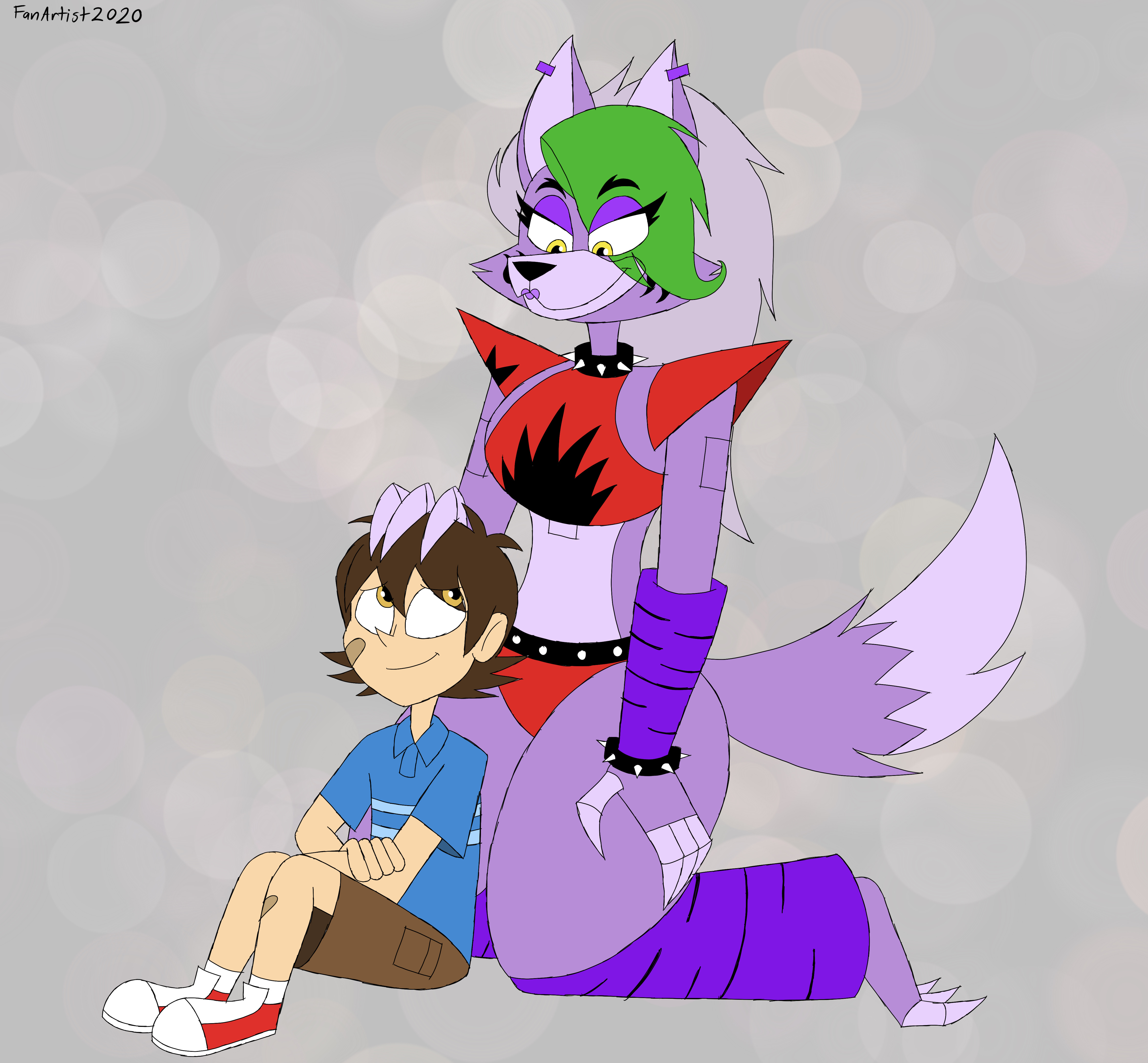 FNAF What If Roxy Wolf was Gregorys Guardian? by CinTanGallery on