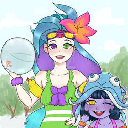 Zoe and Lulu Pool party