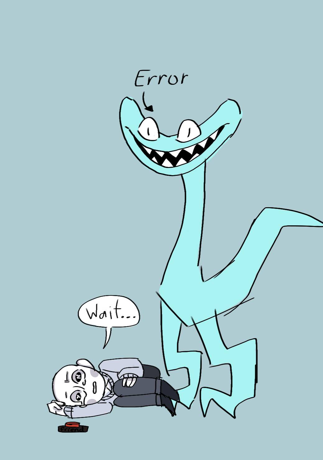 Rainbow friends chapter 2 cyan fanart by nikkimoniquecute on DeviantArt