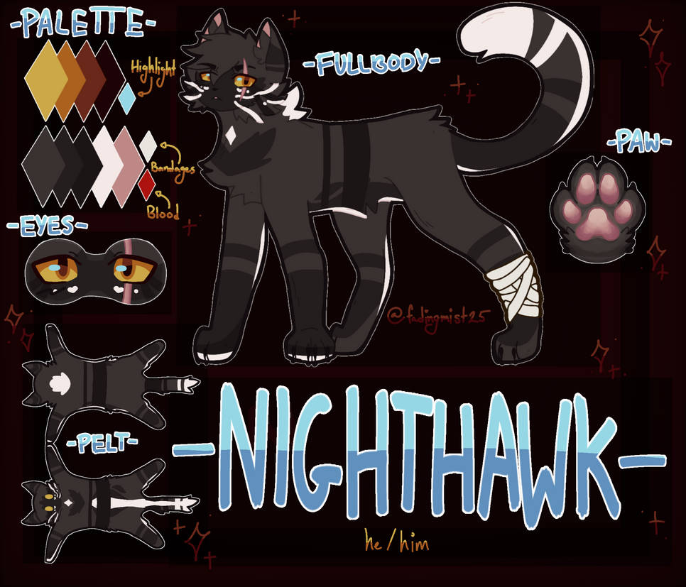NightHawk's reference sheet by Fadingmist25 on DeviantArt