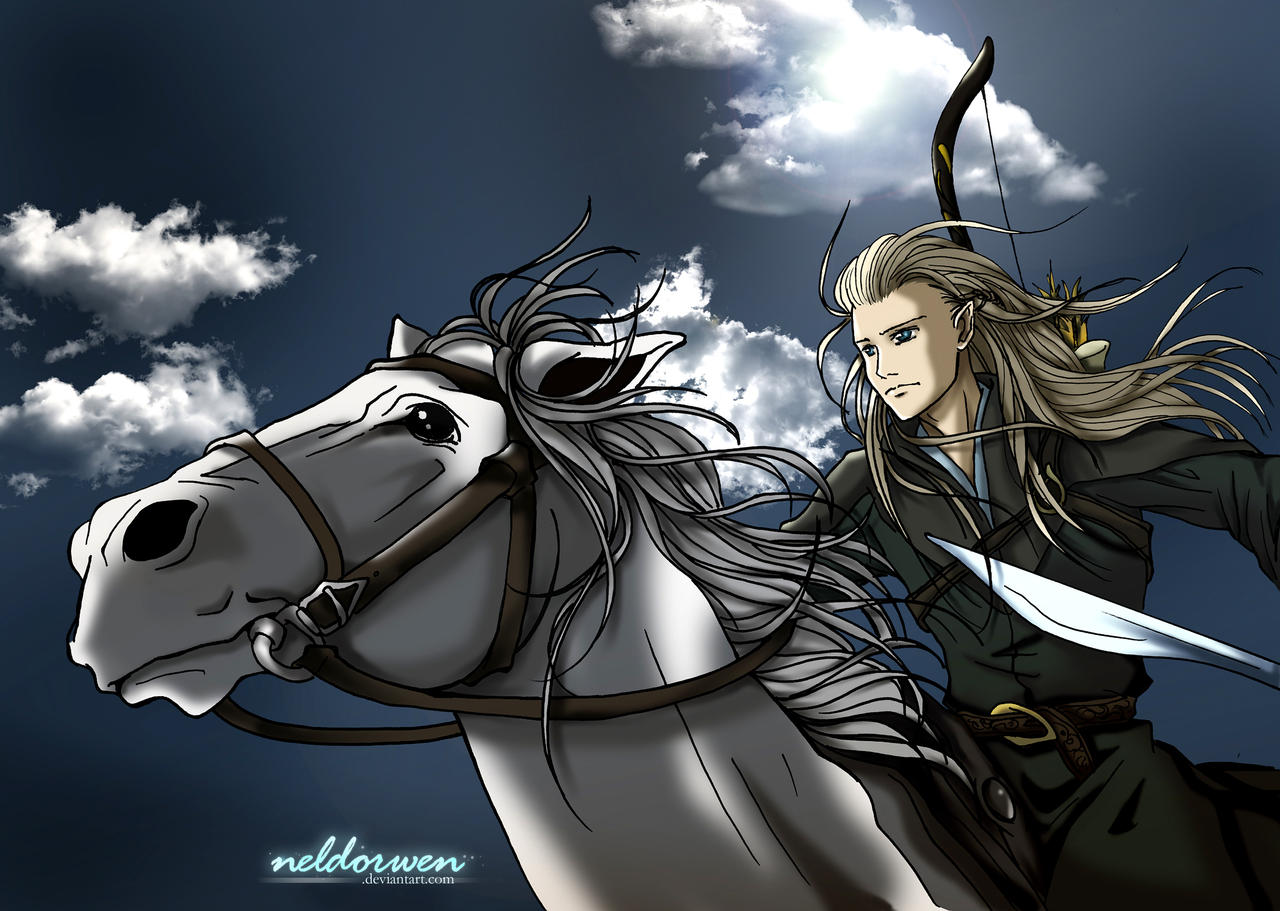 Legolas riding to battle