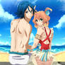 Commission - Hayate and Freyja at the beach