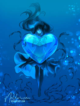 Commission - Azure Blue Iris design