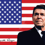 Ronald Reagan And U.S. Flag