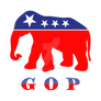 Stylized GOP Elephant - Left