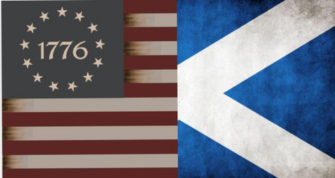 American revolution flag with a Scottish Flag.