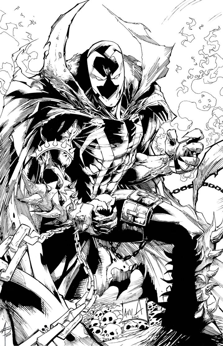 Spawn Drawing Inked SPAWN Inked by WascawwyWabbit on DeviantArt