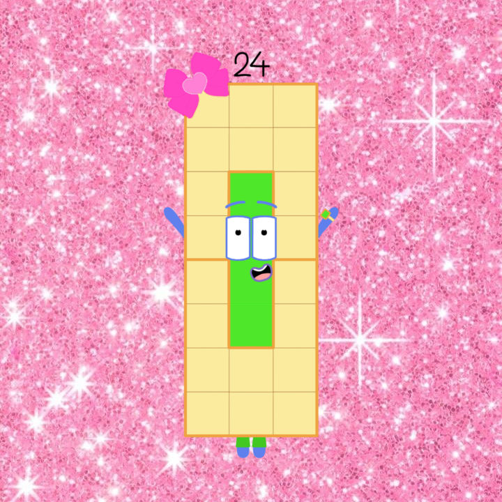 Numberblock 24 with pink ribbon and pink glitter by PinkUnicornMila24 ...