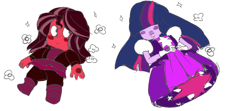 Ruby Shimmer and Sapphire Sparkle