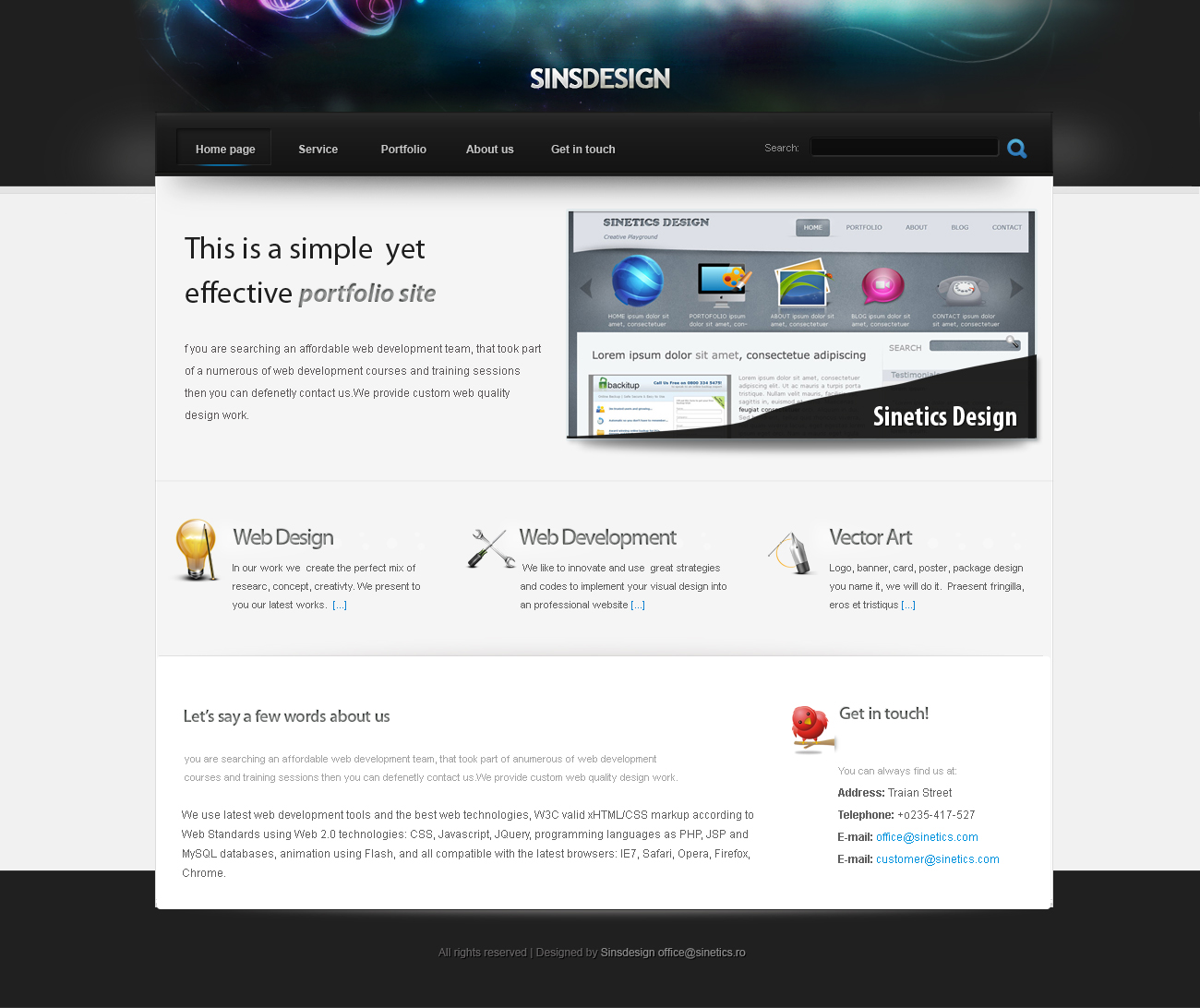 Sinsdesign template