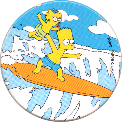 Bart Simpson Surfing with Maggie Simpson