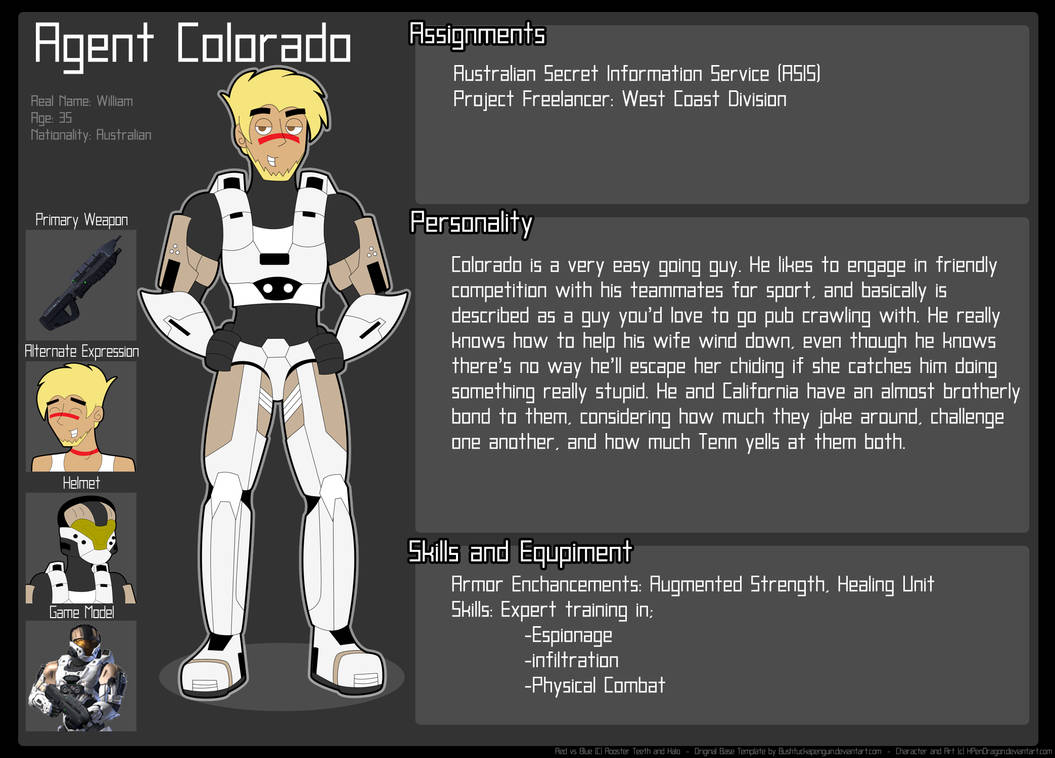 Agent Utah Rvb RvB: Agent Colorado Profile by KPenDragon on DeviantArt